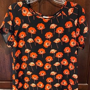 Cabi Flanders Poppy Split Back Pullover Top